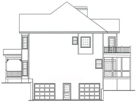 Right Elevation for House Plan #124762