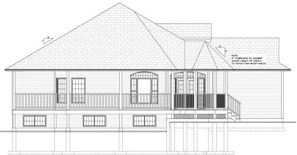 Left Elevation for House Plan #201940