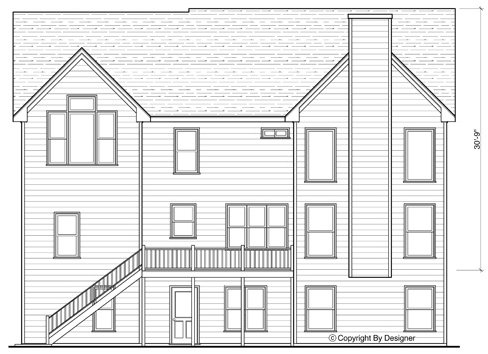 Rear Elevation for House Plan #125962