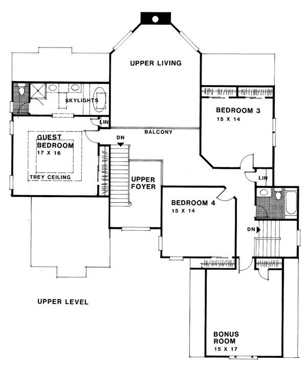 Second Floor Plan for House Plan #272063