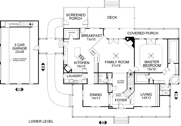 Main Floor Plan for House Plan #275043