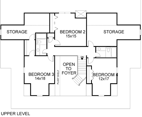 Second Floor Plan for House Plan #275043