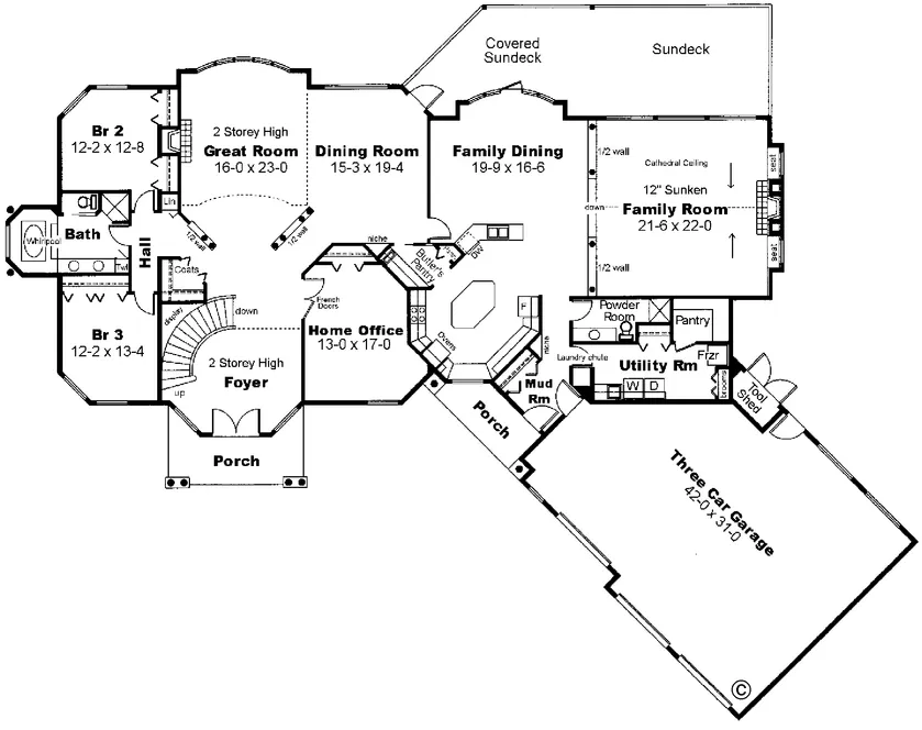 Main Floor Plan for House Plan #201509