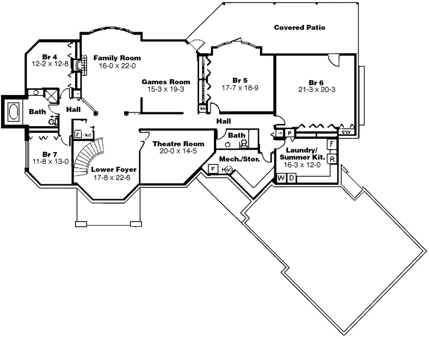 Basement Plan for House Plan #201509