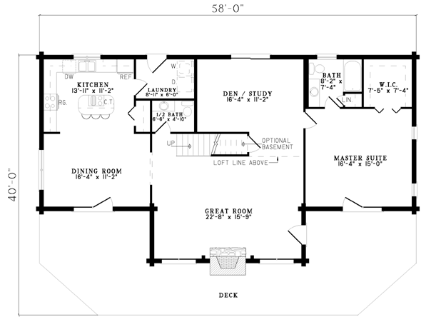 Main Floor Plan for House Plan #319001