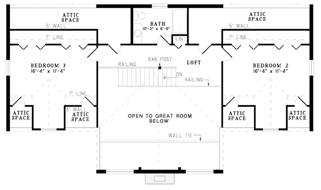 Second Floor Plan for House Plan #319001