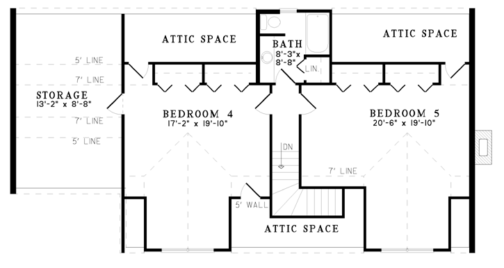 Second Floor Plan for House Plan #316001