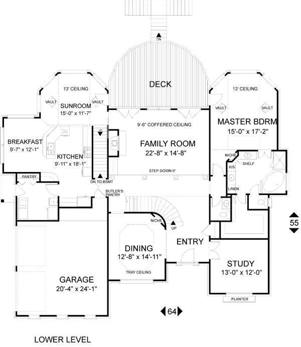 Main Floor Plan for House Plan #277033