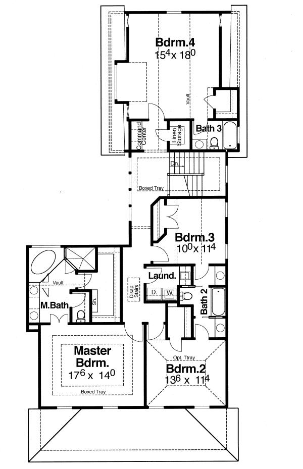 Second Floor Plan for House Plan #128672