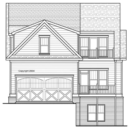 Rear Elevation for House Plan #120882