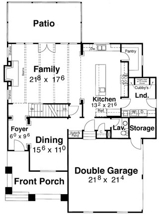 Main Floor Plan for House Plan #121103