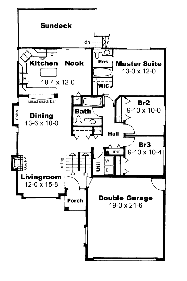 Main Floor Plan for House Plan #202033