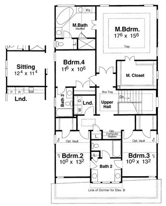 Second Floor Plan for House Plan #124903
