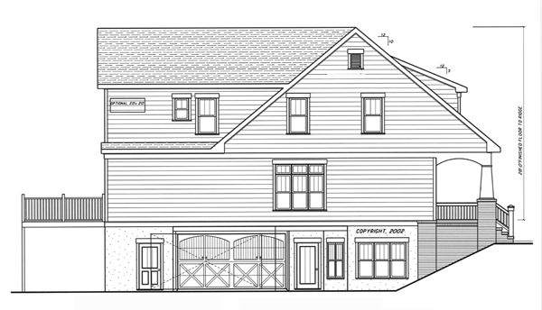 Left Elevation for House Plan #124903