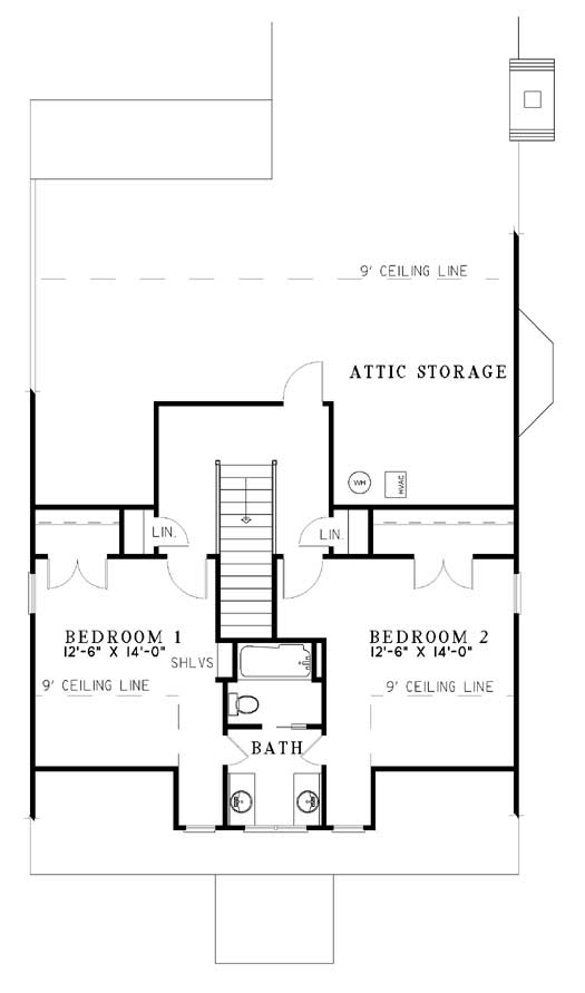 Second Floor Plan for House Plan #314010
