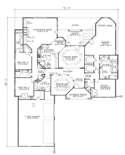 Main Floor Plan for House Plan #312110