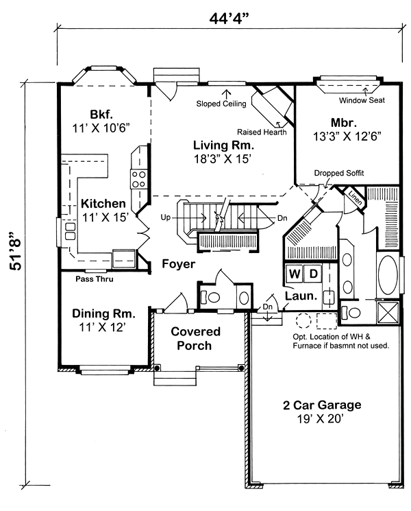 Main Floor Plan for House Plan #183202