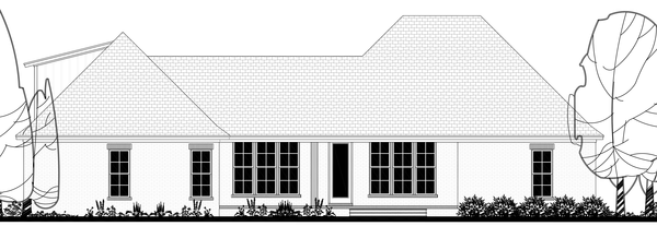 Rear Elevation for House Plan #303732