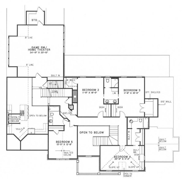 Second Floor Plan for House Plan #318310