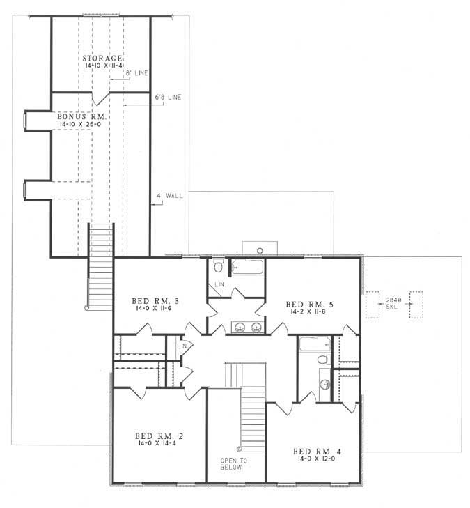 Second Floor Plan for House Plan #317410