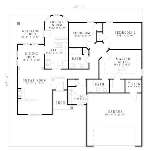 Main Floor Plan for House Plan #310510
