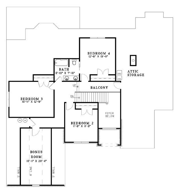 Second Floor Plan for House Plan #311610