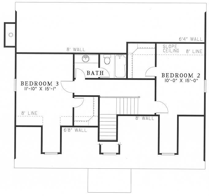 Second Floor Plan for House Plan #312610