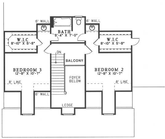 Second Floor Plan for House Plan #313610