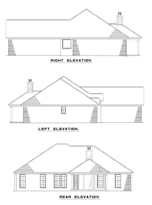 Rear Elevation for House Plan #315610