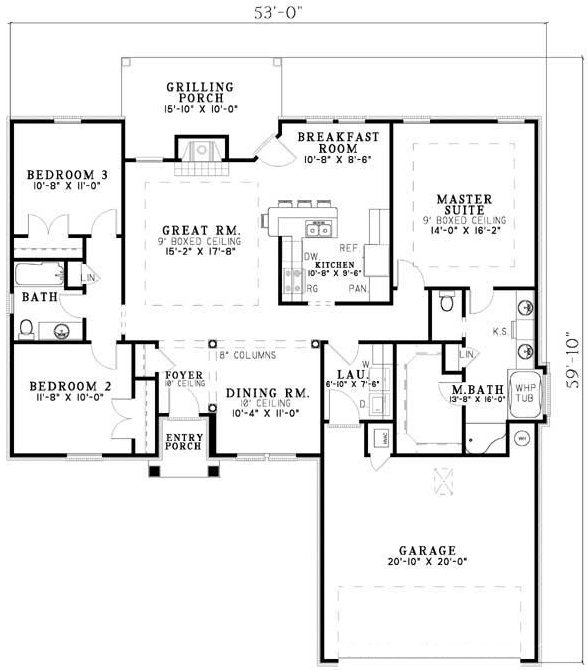 Main Floor Plan for House Plan #315610