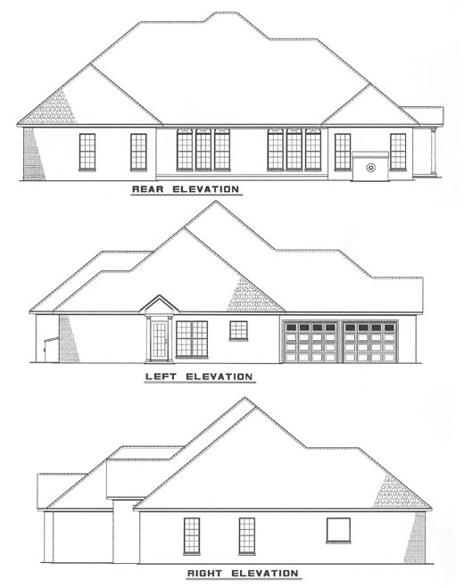 Rear Elevation for House Plan #315810
