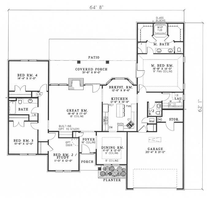 Main Floor Plan for House Plan #310910
