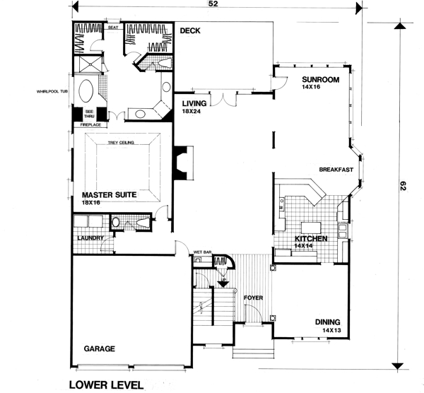 Main Floor Plan for House Plan #271033