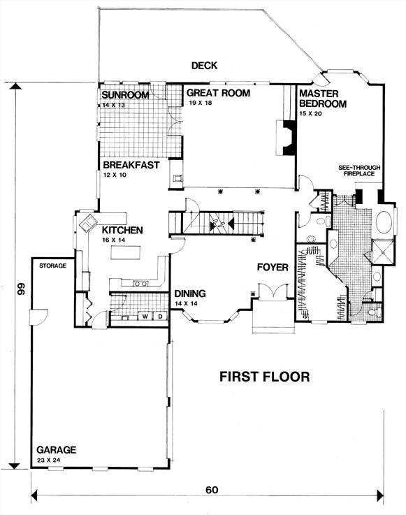 Main Floor Plan for House Plan #271023