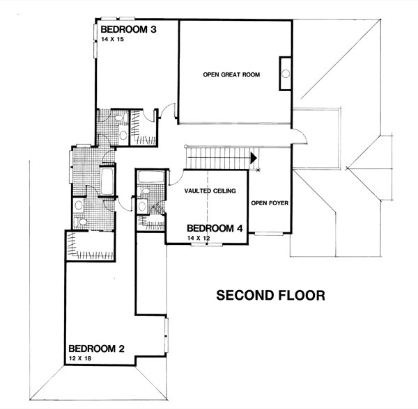Second Floor Plan for House Plan #271023