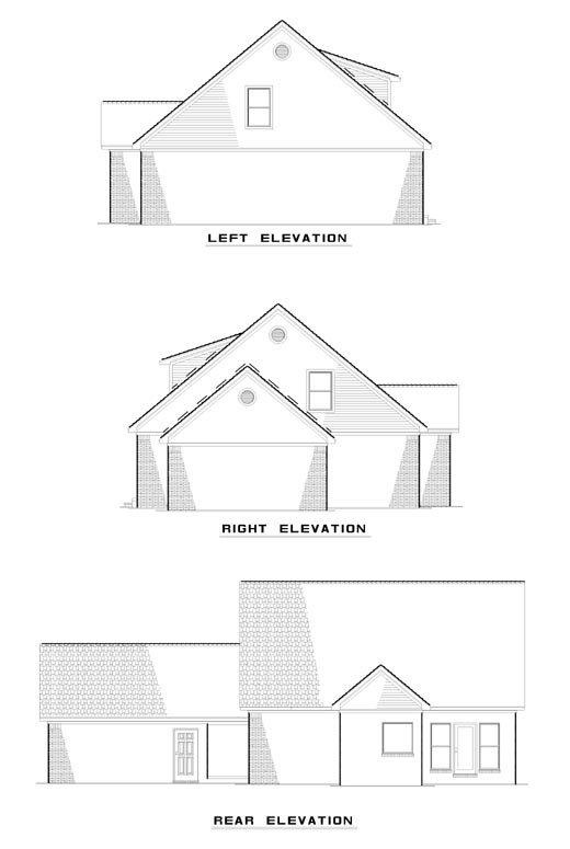 Rear Elevation for House Plan #316910