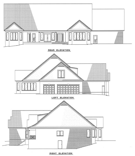 Rear Elevation for House Plan #314120