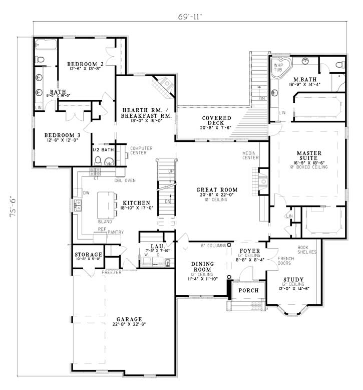 Main Floor Plan for House Plan #317320