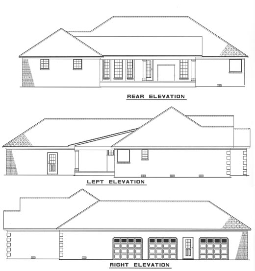 Rear Elevation for House Plan #315520