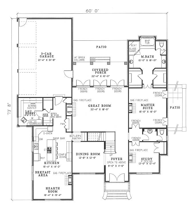 Main Floor Plan for House Plan #310620