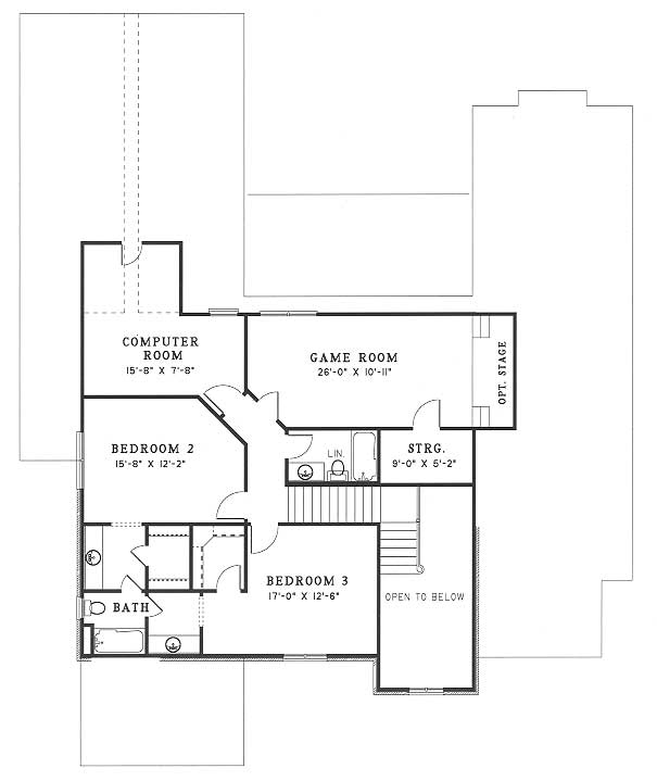 Second Floor Plan for House Plan #310620