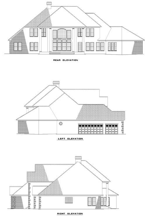 Rear Elevation for House Plan #313720