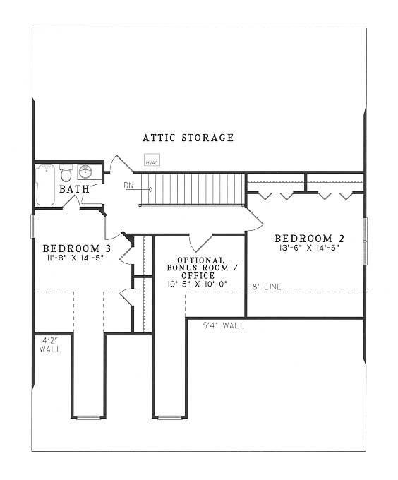 Second Floor Plan for House Plan #314720