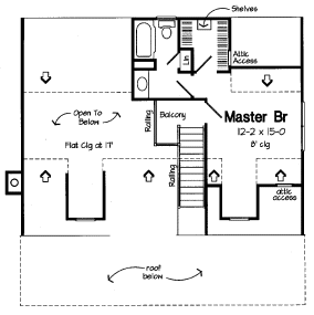 Second Floor Plan for House Plan #181174