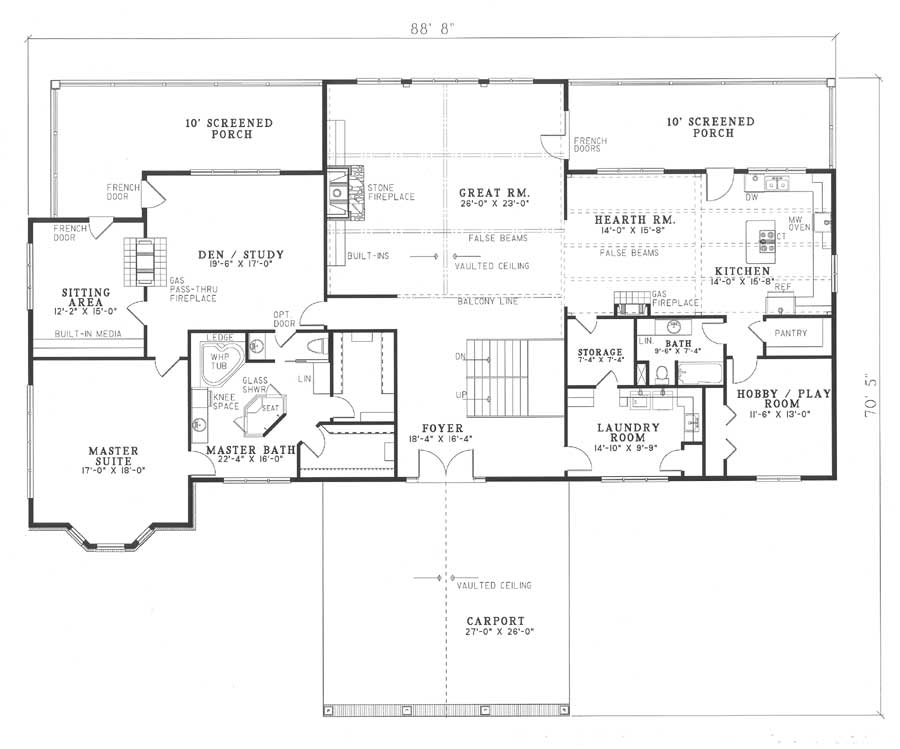 Main Floor Plan for House Plan #315920