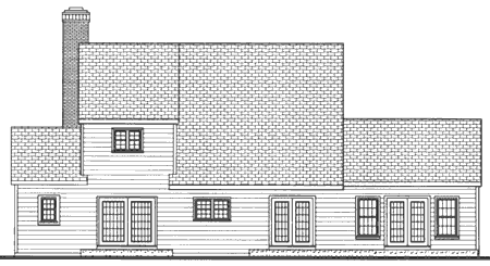 Rear Elevation for House Plan #385002