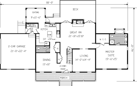 Main Floor Plan for House Plan #386002