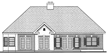 Rear Elevation for House Plan #386002