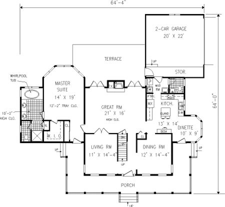 Main Floor Plan for House Plan #387002