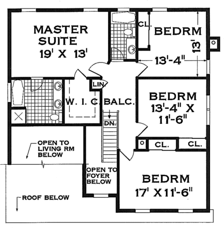 Second Floor Plan for House Plan #388002